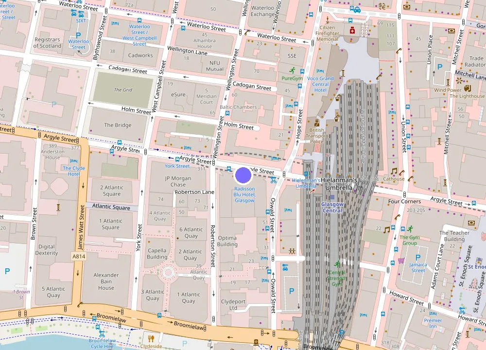 Map: Radisson Blu Hotel, Glasgow